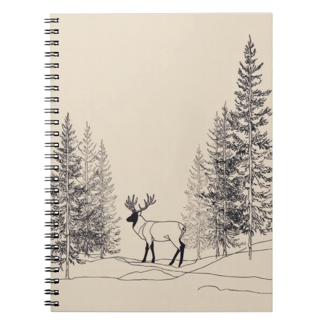 Rustic Forest Stag Sketch Notebook (Front)