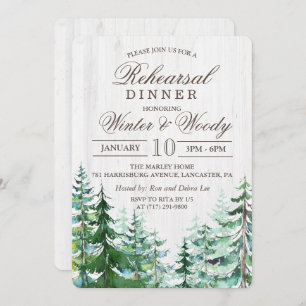 Rustic Forest Tree Rehearsal Invitation