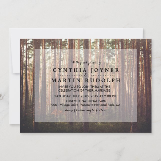 Rustic Forest Tree Wedding Invitation (Front)