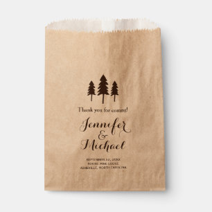 Rustic Forest Trees Wedding Thank You Candy Buffet Favour Bag