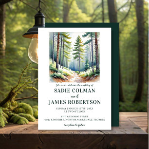 Rustic Forest Wedding Green Woods Invitation
