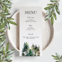 Rustic Forest Wedding Menu