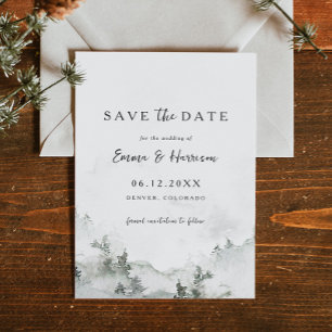 Rustic Forest Wedding Save the Date Card