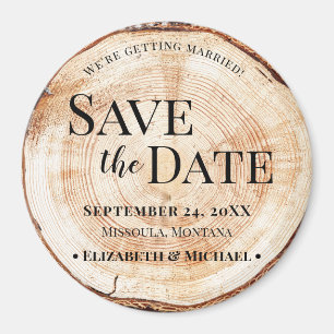 Rustic Forest Wedding Save the Date Magnet