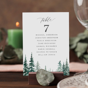 Rustic forest wedding table seating chart card