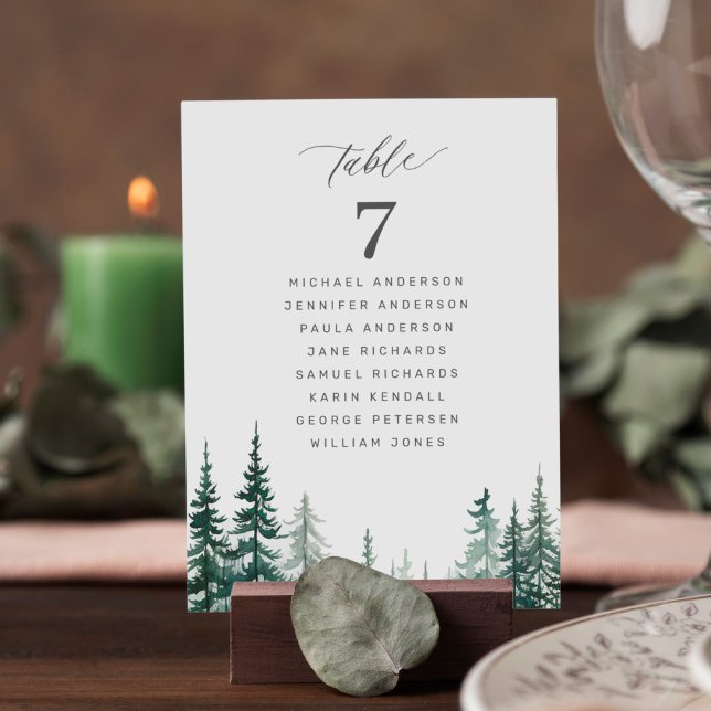 Rustic forest wedding table seating chart card (Creator Uploaded)