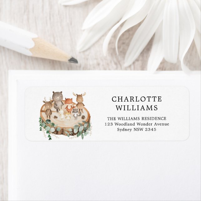 Rustic Forest Woodland Animals Return Address Label (Insitu)