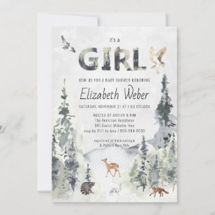 Rustic Forest Woodland Baby Shower Invitation