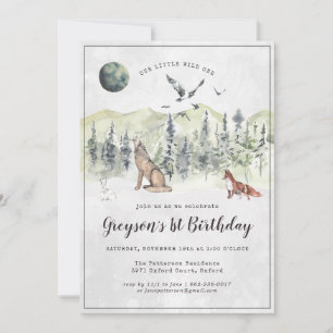 Rustic Forest Woodland Birthday Party Invitation
