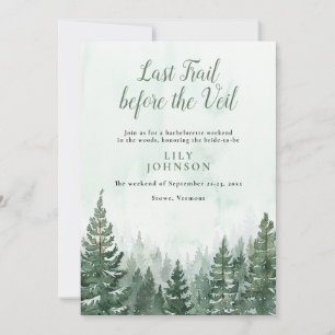 Rustic Forest Woodland Camp Bachelorette Weekend Invitation