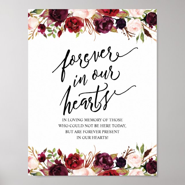 Rustic Forever In Our Hearts Memorial Sign (Front)