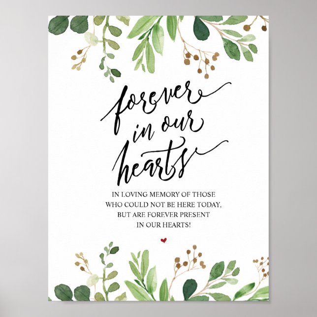 Rustic Forever In Our Hearts Memorial Sign (Front)