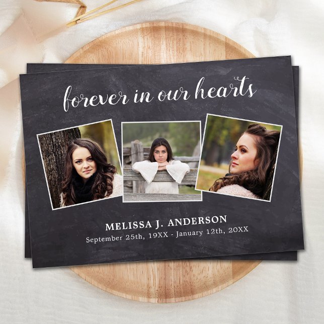 Rustic Forever In Our Hearts Sympathy Funeral Thank You Card (Creator Uploaded)
