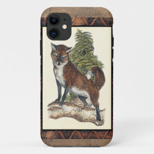 Rustic Fox Stepping on a Tree Trunk iPhone 11 Case