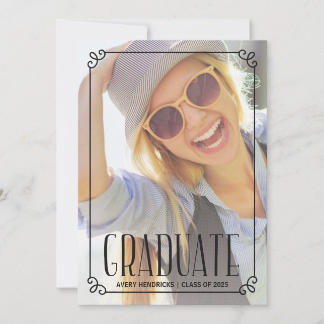 Rustic Frame | Photo Graduation Party Invite (Front)