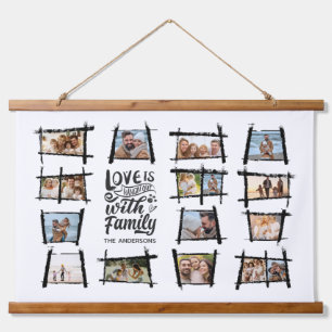 Rustic Frames Black/Wht Love Is Family ID1015 Hanging Tapestry