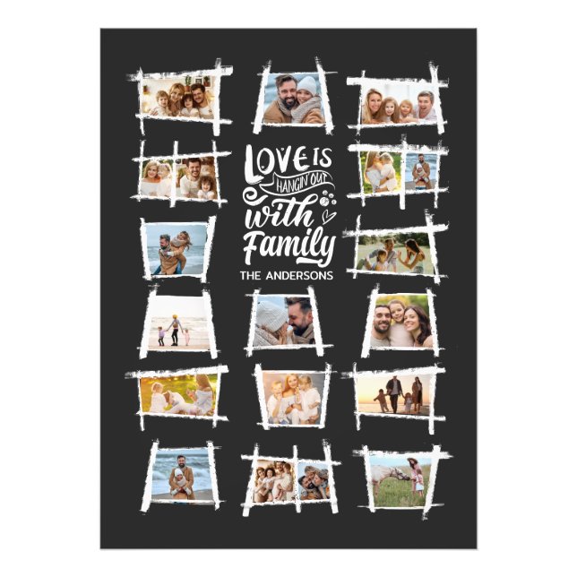 Rustic Frames White/Blk Love Is Family ID1015 Photo Print (Front)