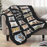 Rustic Frames White/Blk Love Ya Grandpa ID1015 Fleece Blanket<br><div class="desc">Give the gift of love to Grandma or Grandpa with this awesome photo collage fleece blanket. Add nineteen of your favourite photos in this unique pattern that features rustic grunge-style white frames on the background colour of your choice. 'love ya so much Grandpa' text with your names is all optional...</div>