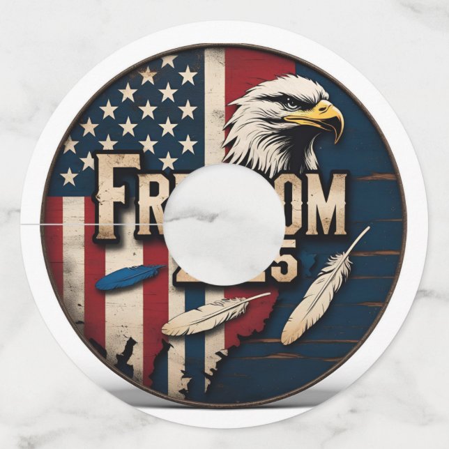 Rustic Freedom Independence  Wine Glass Tag (Front)