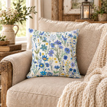 Rustic French Blue Garden Wildflowers