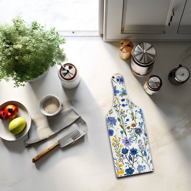 Rustic French Blue Garden Wildflowers Cutting Board (Creator Uploaded)