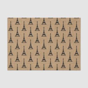 Rustic French Burlap Paris Eiffel Tower Pattern Tissue Paper