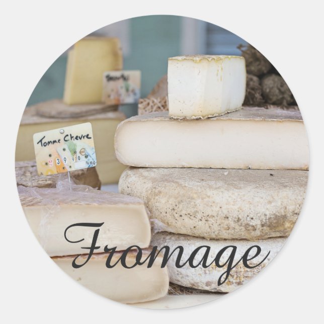 Rustic French Cheese Selection Classic Round Sticker (Front)