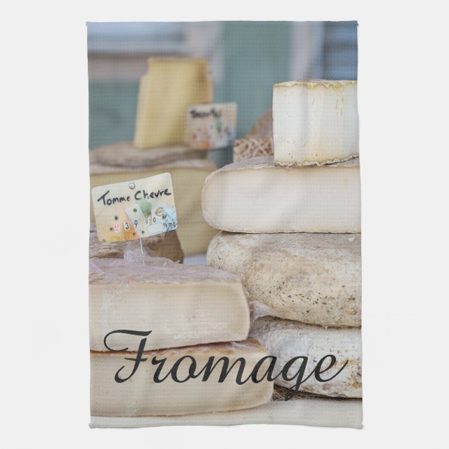 Rustic French Cheese Selection Tea Towel (Vertical)