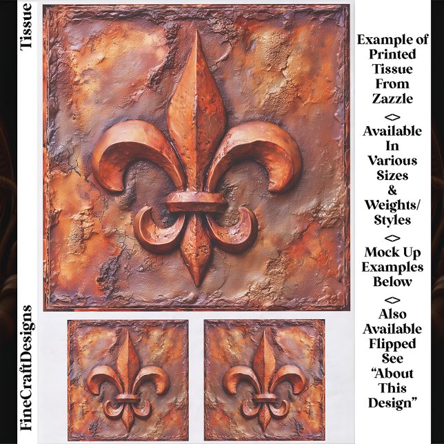 Rustic French Classic Fleur de Lis EH3L Decoupage Tissue Paper (Creator Uploaded)