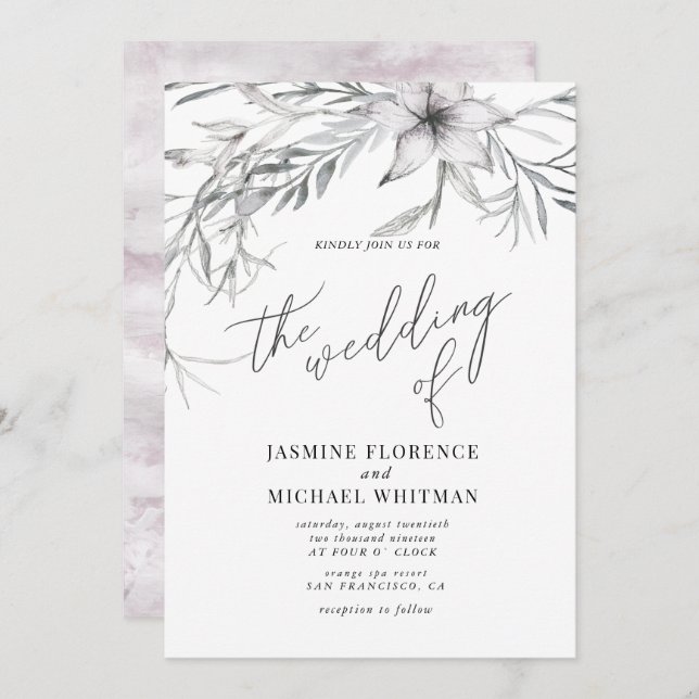 rustic french cottage botanics Wedding Invitation (Front/Back)