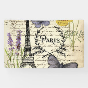 rustic french country scripts paris eiffel tower banner