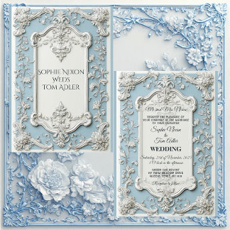 Rustic French Country Shabby Chic Floral Wedding Invitation