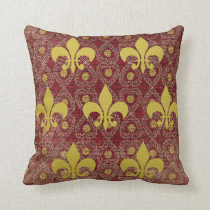 Rustic French country style with fleur de lis Cushion