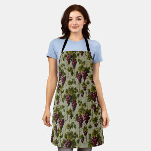 Rustic French Country Vineyard Grapevine Art Apron