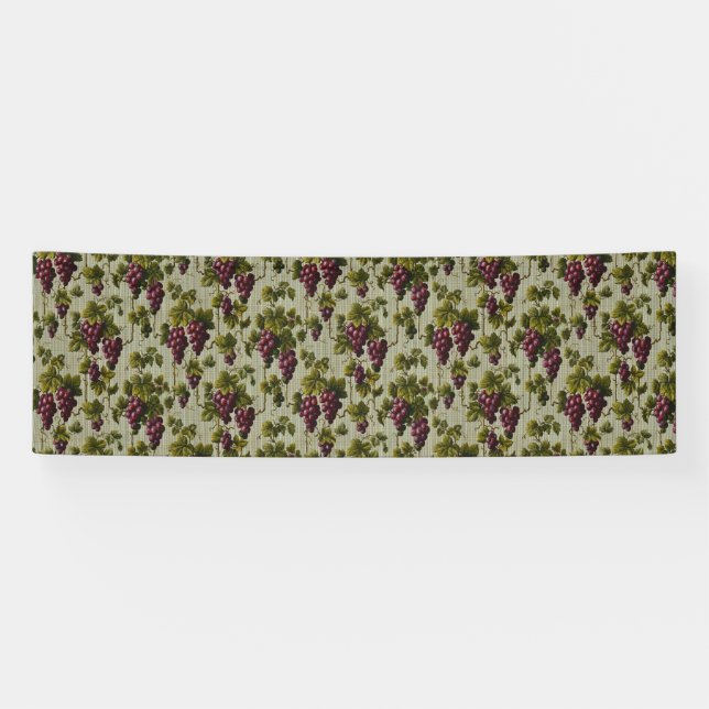 Rustic French Country Vineyard Grapevine Art Banner (Horizontal)