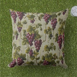 Rustic French Country Vineyard Grapevine Art Cushion