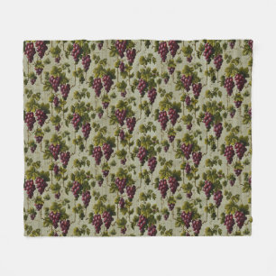 Rustic French Country Vineyard Grapevine Art Fleece Blanket