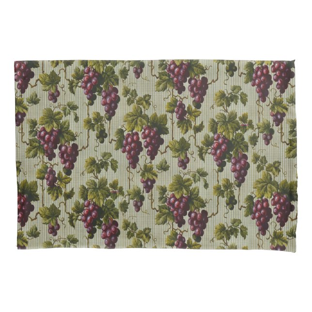 Rustic French Country Vineyard Grapevine Art Pillowcase (Front)