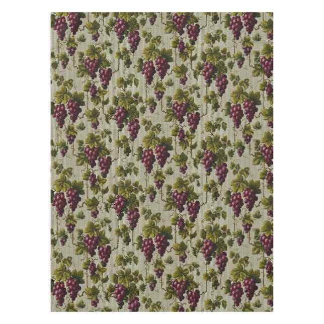 Rustic French Country Vineyard Grapevine Art Tablecloth (Front)