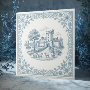 Rustic French Provincial Shabby Chic Vintage Fort Ceramic Tile