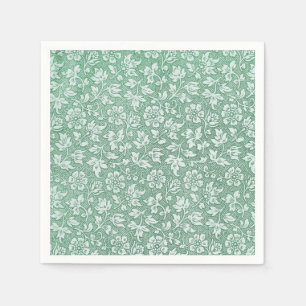 Rustic French Vintage Sage Green Floral Pattern Napkin