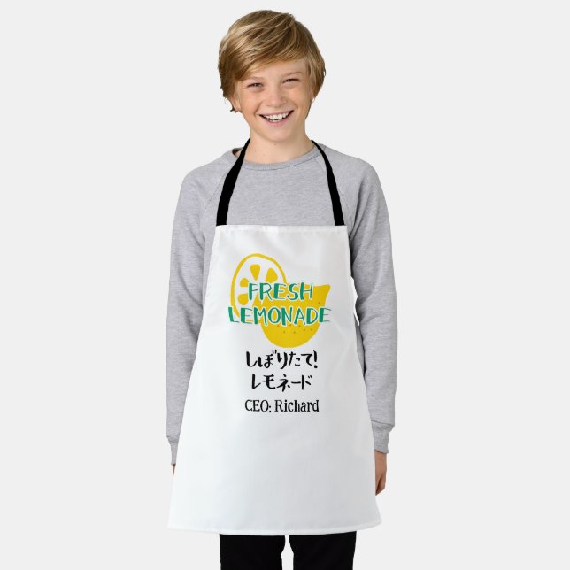 Rustic Fresh Lemonade Crew Yellow Lemon Japanes Apron (Worn)