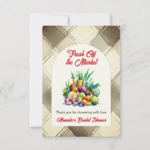 Rustic Fresh Off the Market Fruit Bridal Shower Thank You Card