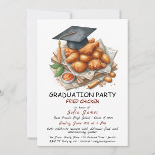Rustic Fried Chicken Graduation Party Invitation