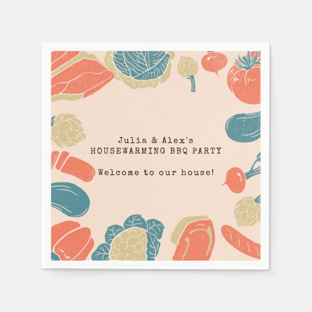 Rustic Friendsgiving Housewarming BBQ Thanksgiving Napkin (Front)