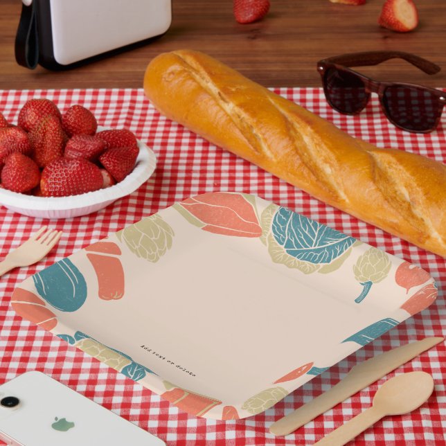 Rustic Friendsgiving Housewarming BBQ Thanksgiving Paper Plate (Picnic)