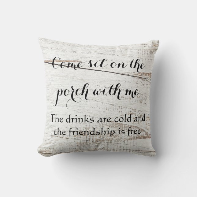 Rustic Front Porch Home Decor Throw Pillow (Front)