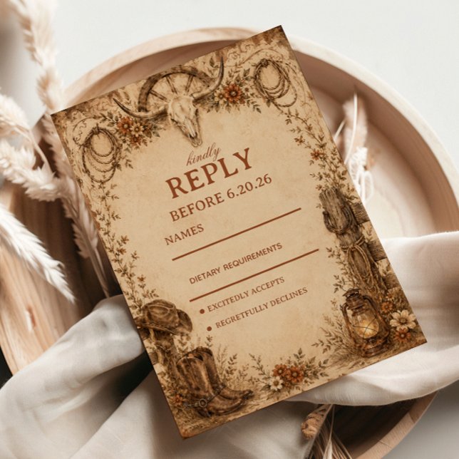 Rustic Frontier Elegant RSVP Card (Creator Uploaded)
