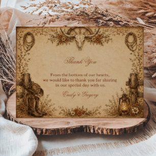 Rustic Frontier Gratitude Thank You Card