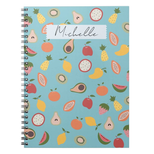 Rustic Fruits Pattern Notebook (Front)